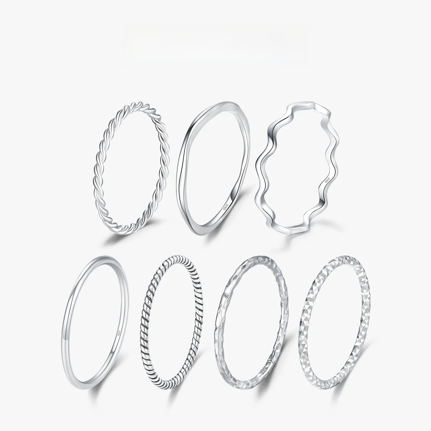 MODIAN 925 Sterling Silver Simple Fashion Stackable Ring Classic Wave Geometric Exquisite Finger Rings For Women Party Jewelry — zdjęcie 2