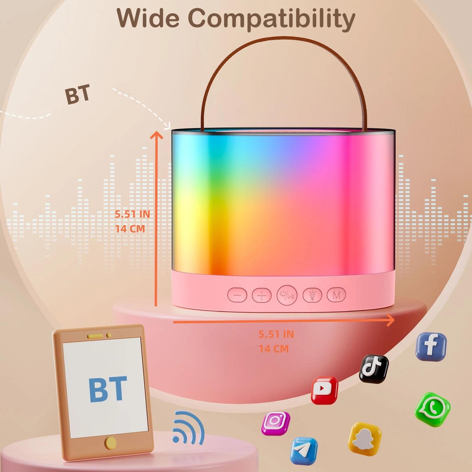 D23 Wireless Dual Microphones Karaoke Machine KTV Bluetooth Speaker For Kids And Adults Party Gift