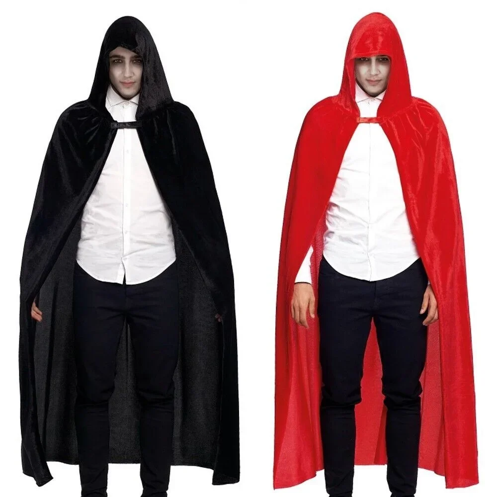 Maxia fiesta-capa preta o rojo com tampa de terciopelo unissex para 140 cm