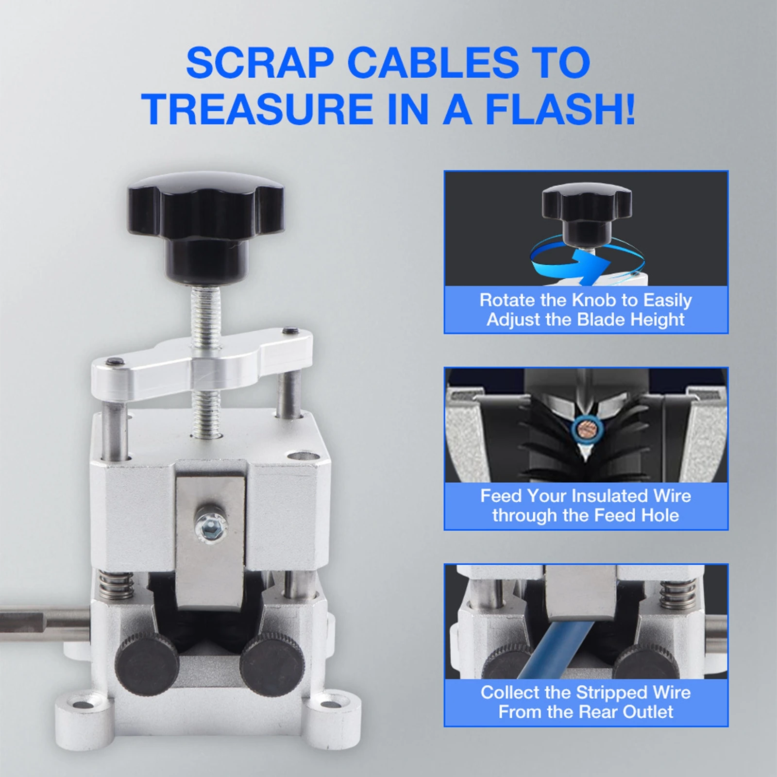 

Машина для зачистки проводов: портативный ручной/электрический инструмент для снятия изоляции с медных проводов, работающий от дрели, для переработки медного лома