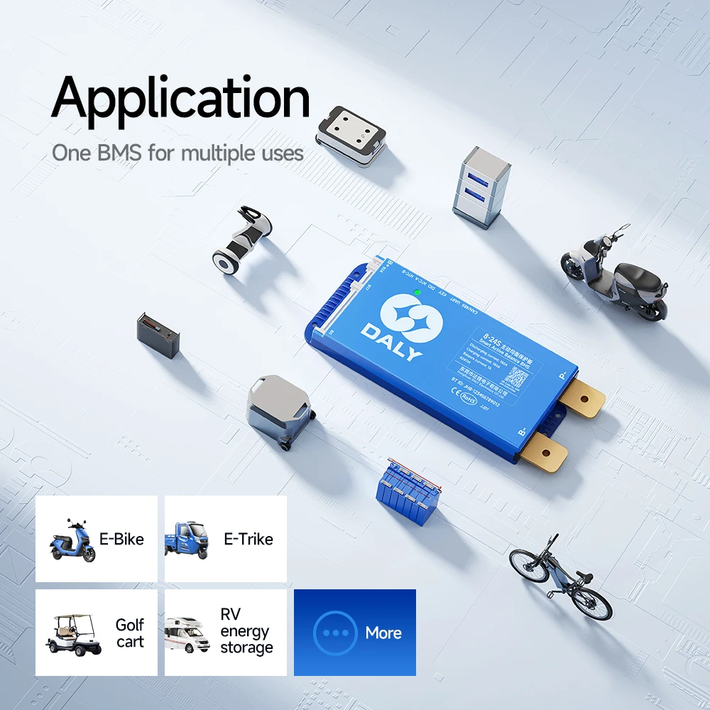 DALY BMS Active Balance 1A 100A 150A 40A 60A 12V 24V 48V 200A for 4S 8S 16S LiFePo4 BMS with 3.0inch LCD RS485 UART WIFI KEY image 3