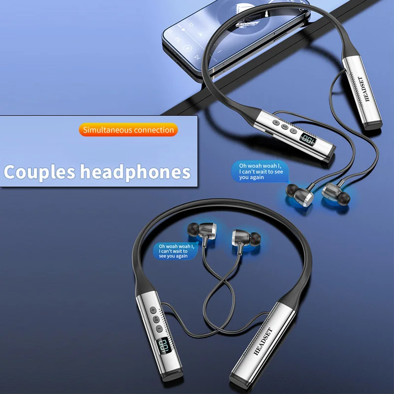 Wireless Magnetic Neckband Headphone,Bluetooth Earphone,Live Streaming,Audio Extension,Sport Headset, Noise Cancelling,Micophone