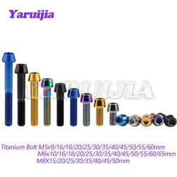 Yaruijia-titânio Allen Key Taper cabeça parafuso, bicicleta fone de ouvido freio, M5, M6, M8 x 9, 10, 15, 16, 18, 20, 25, 30, 35, 40, 45-65mm