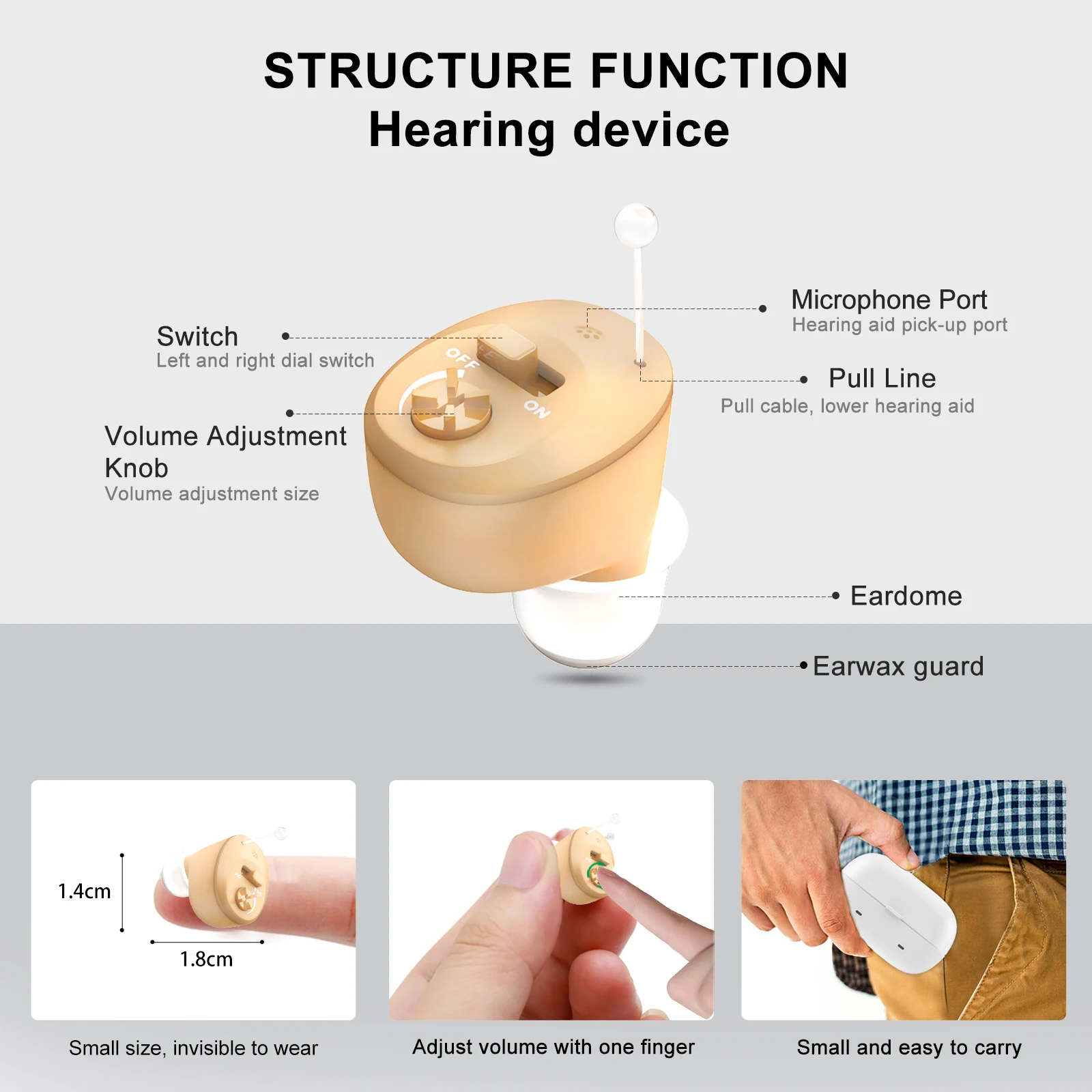 Hearing Aids Rechargeable Digital Hearing Aid For Deafness Elderly High Power Sound Amplifier with Noise Cancelling Audifonos