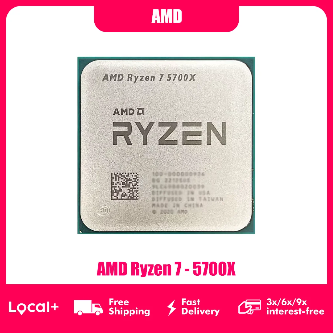 AMD Ryzen 7 5700X Desktop-Gaming-Prozessor, 8 Kerne/16 Threads, bis zu 4,6 GHz, AM4-Sockel, 32 MB Cache, PCIe 4.0 – nur Prozessor (Lüfter nicht enthalten).