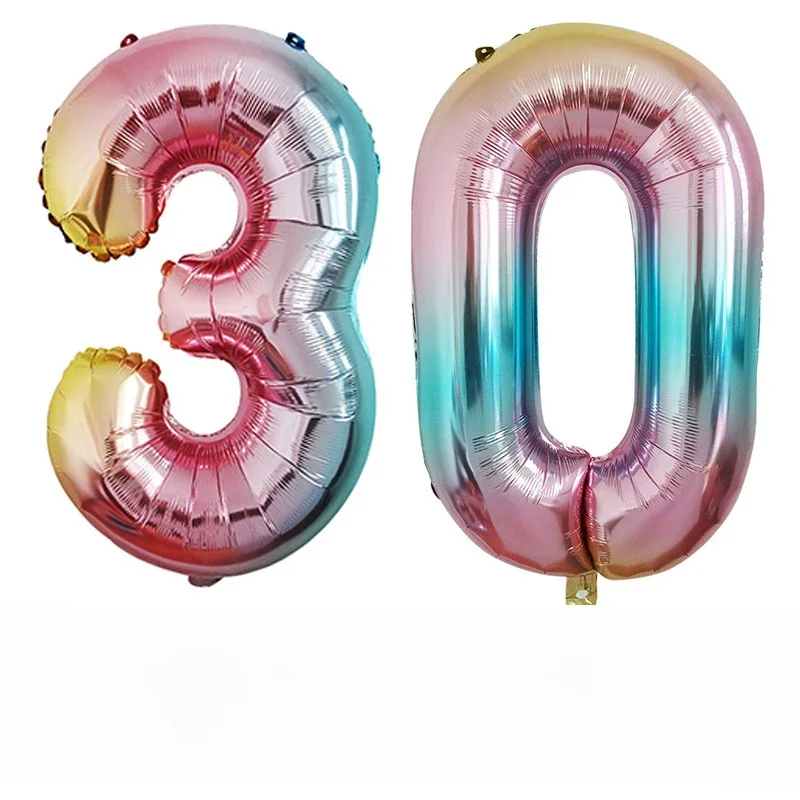 16 32-calowe foliowe balony numeryczne srebrne różowe złoto cyfrowe Globos ślubne dekoracje na imprezę urodzinową balony artykuły na baby shower — zdjęcie 2