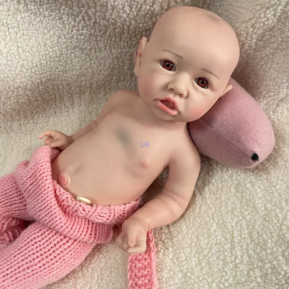 17 인치 다시 태어난 아기 인형 Saskia 실물 같은 3D 수제 페인트 피부 신생아 인형 아이 선물 Muñeca For Kids Age 3+ Holiday Gifts