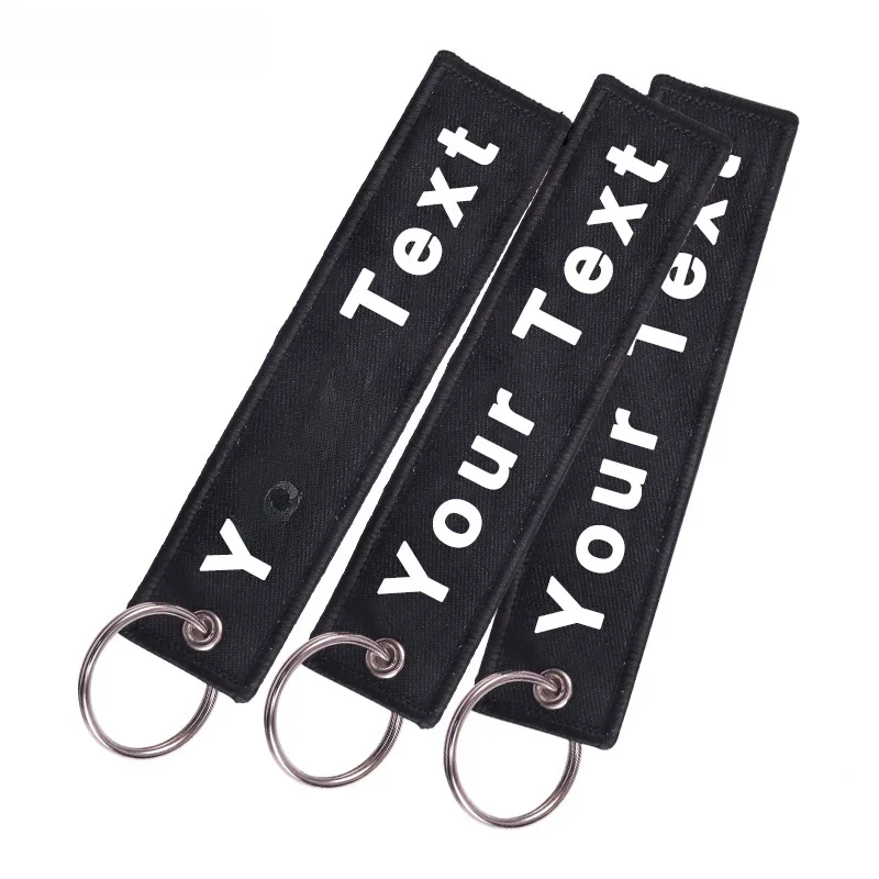 10PCS 30PCS 50PCS 100PCS 200PCS 300PCS 500PCS Set Sale Custom Beide zijden geborduurde sleutelhanger motorfiets sleuteltags groothandel - afbeelding 2