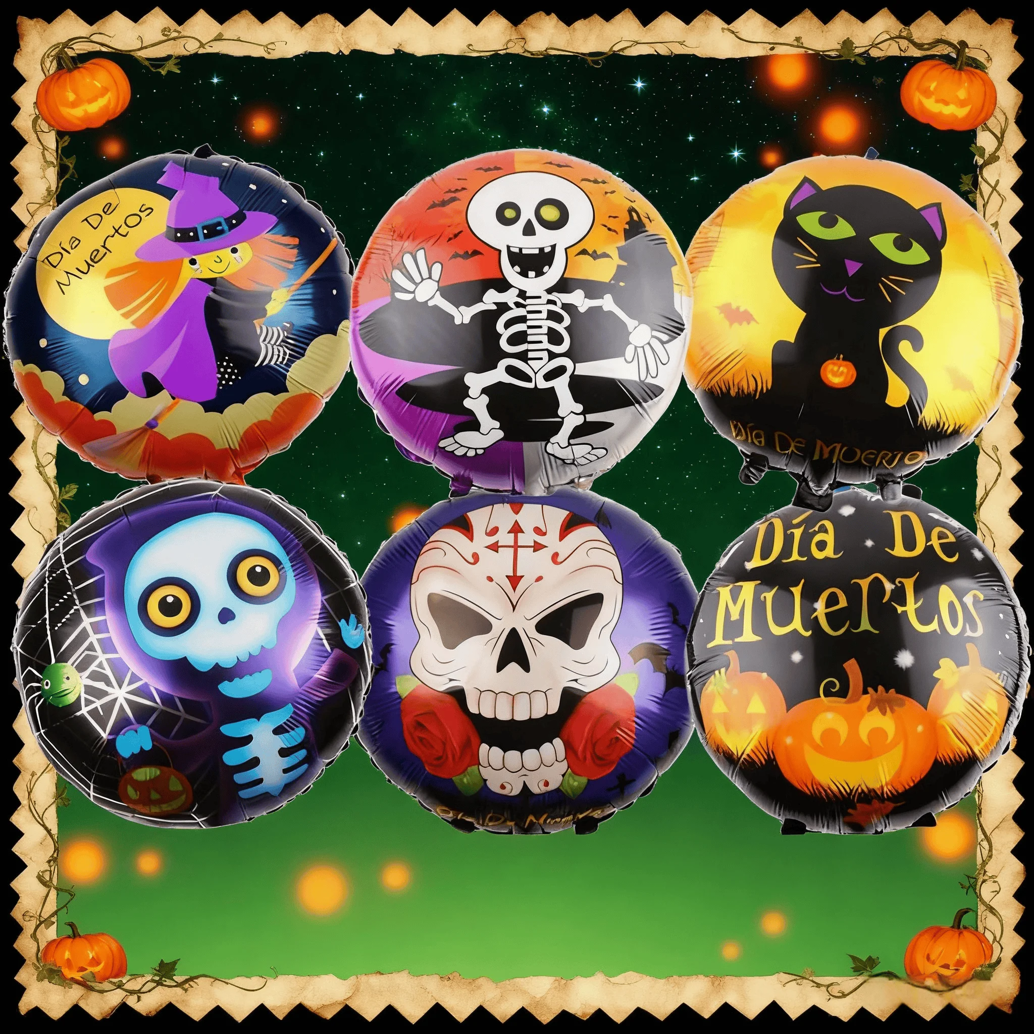 

18 inch Halloween Foil Balloons Pumpkins witch skeleton Black Cat Mylar Balloon for Halloween Party Bar Home Decoration Supplies