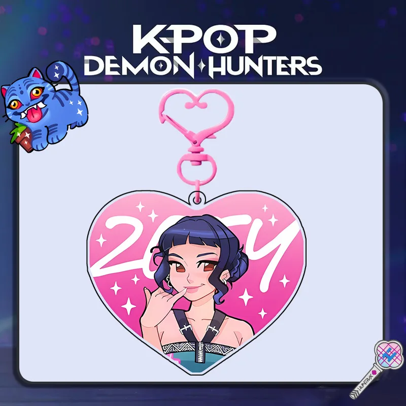 

Набор ключей K-POP Demon Hunters - HUNTR/X Saja Boys Rumi Zoey Jinu Derpy Tiger Брелоки, брелки с героями мультфильмов, аниме, ювелирные изделия, аксессуары