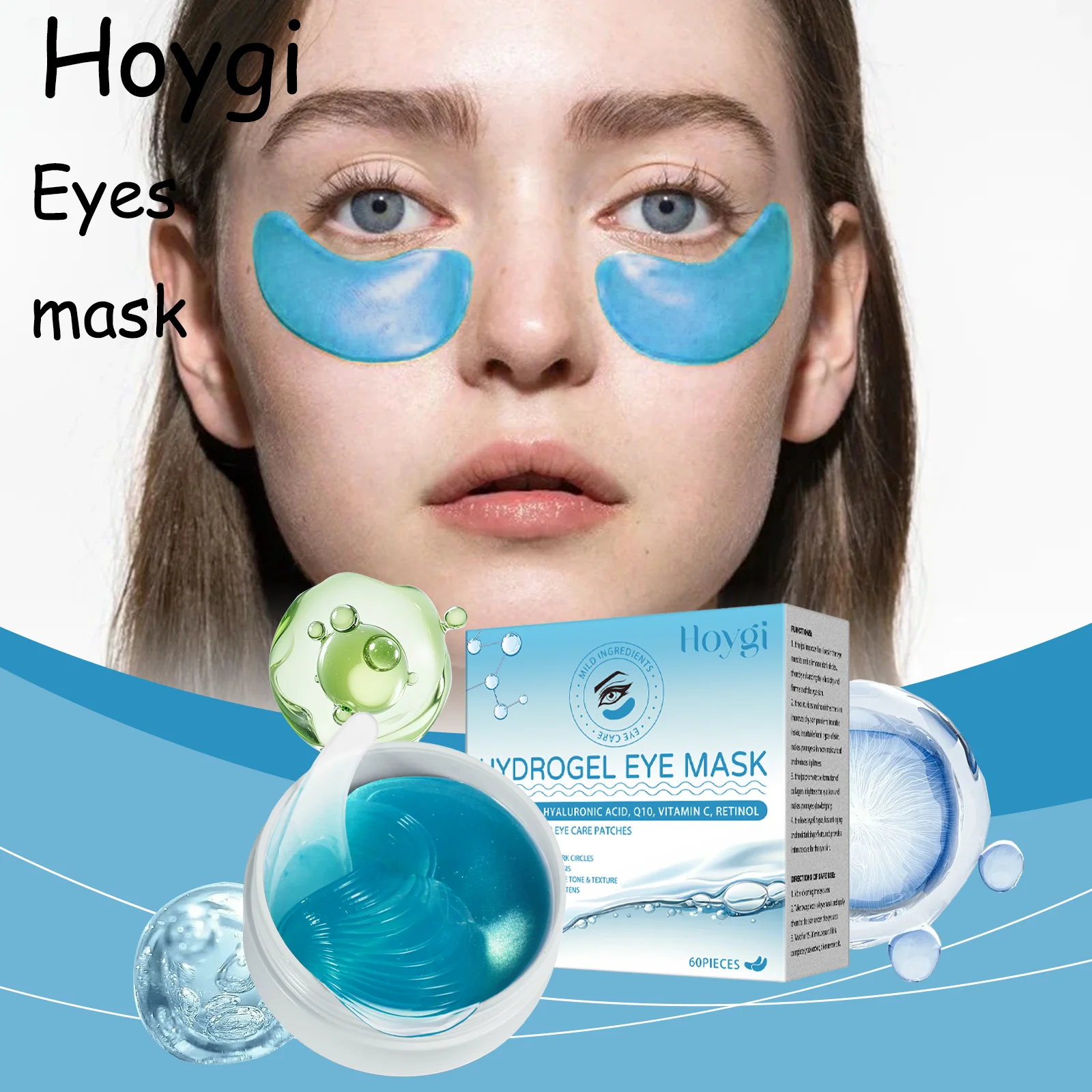 

Маска для глаз Hoygi с ретинолом, освежающая кожа, исчезающая тонкие линии, антивозрастная, увлажняющая, укрепляющая, улучшающая эластичность кожи, лифтинг-маска для глаз