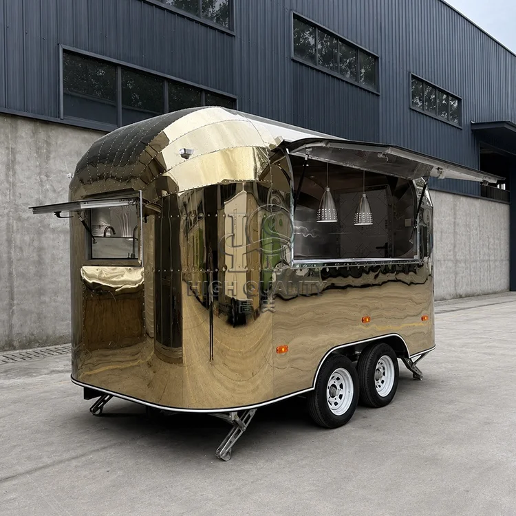 Professional Food Trailer Catering Truck Mobile Kitchen Pizza Taco Wings Fries Ice Cream Coffee Machine CE Certified