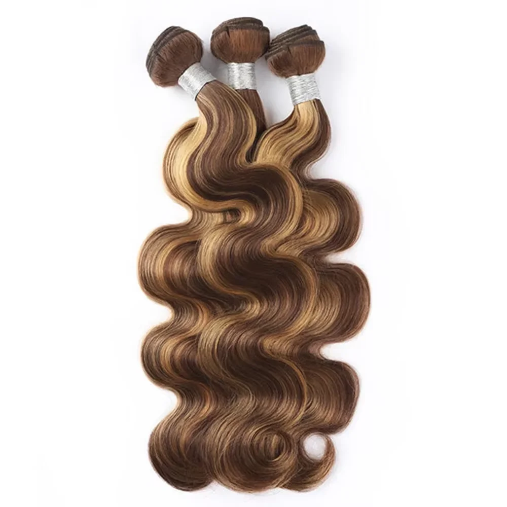 28 30 32 pouces P4/27 Ombre miel blond vague de corps paquets de cheveux humains brésilien non transformés 3 4 paquets de cheveux de trame