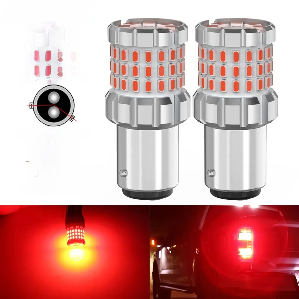 BMTxms 1157 P21/5W BAY15D LED BAZ15D P21/4W BAW15D PR21/5W Czerwone światło stopu LED do samochodu, tylne światło hamowania, światło pozycyjne DRL do HYUNDAI Opel Toyota Suzuki — zdjęcie 2