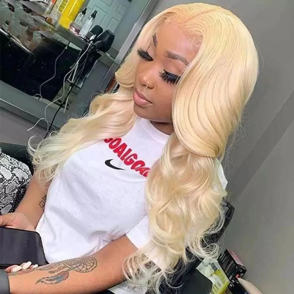 613 Blond Body Wave 13X6 Hd Lace Frontale Human Hair Pruik 30 Inch Glueless Pruiken Voor Vrouwen Keuze 13X4 Lace Front Pruik Goedkoop In Sale