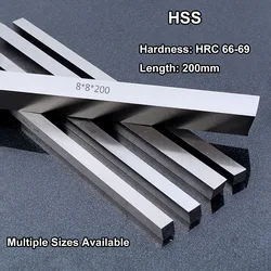 1Pcs 200mm Long HRC 66-69 CNC Lathe HSS Bit 3/4/5/6/8/10/12/14/16/18/20mm CNC Turning Milling Tools HSS Steel Flat Square Bar