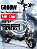 ZonDoo Pro 6000W 60V 38AH Dual Motor Electric Scooter Max Speed 95KM/H Max Mileage 90-110km 11 Inch Road Tyre Electric Scooter