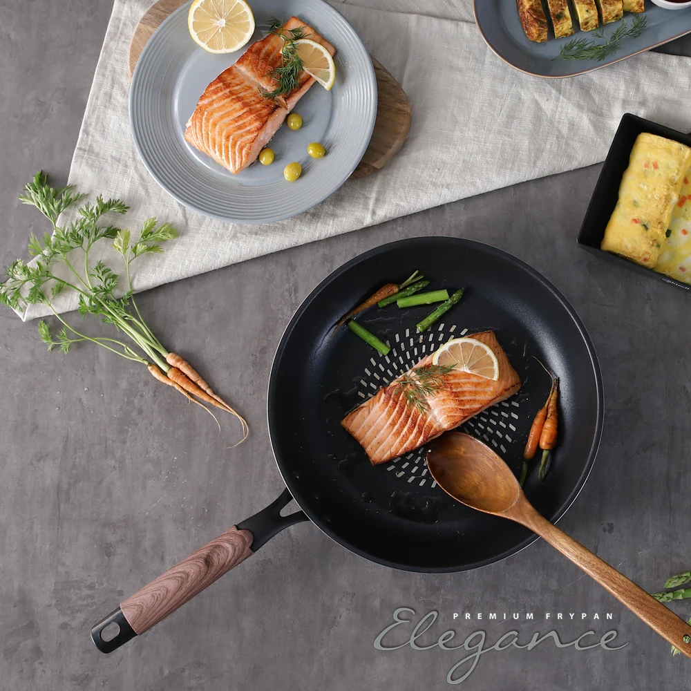 Elegance IH 28cm Frying Pan - Non-stick for Induction, Pasta, Frying, and Grilling Fish