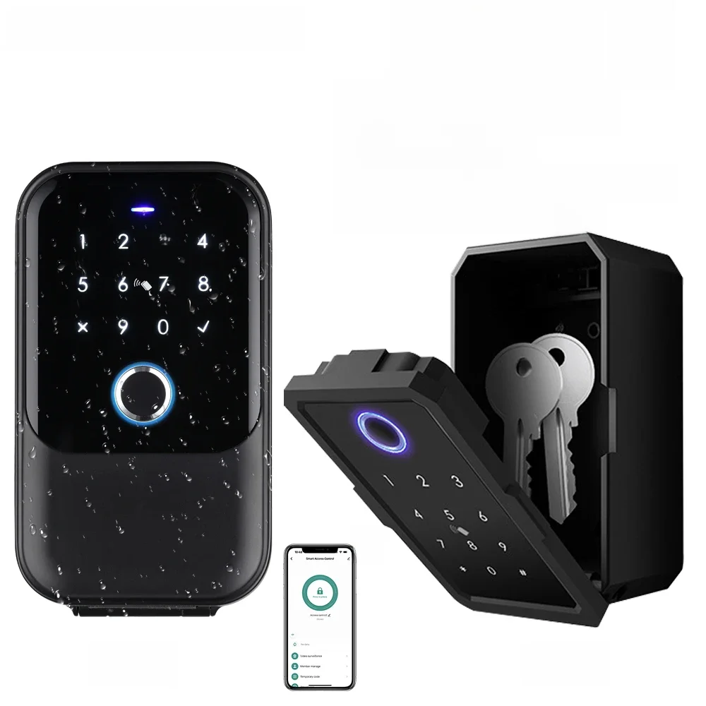 Waterdichte sleutelkluis Slimme vingerafdrukopslag Geheime sleutelkluis Tuya of TTlock-app Bluetooth naar WiFi-hub Ontgrendel hangslot - afbeelding 2