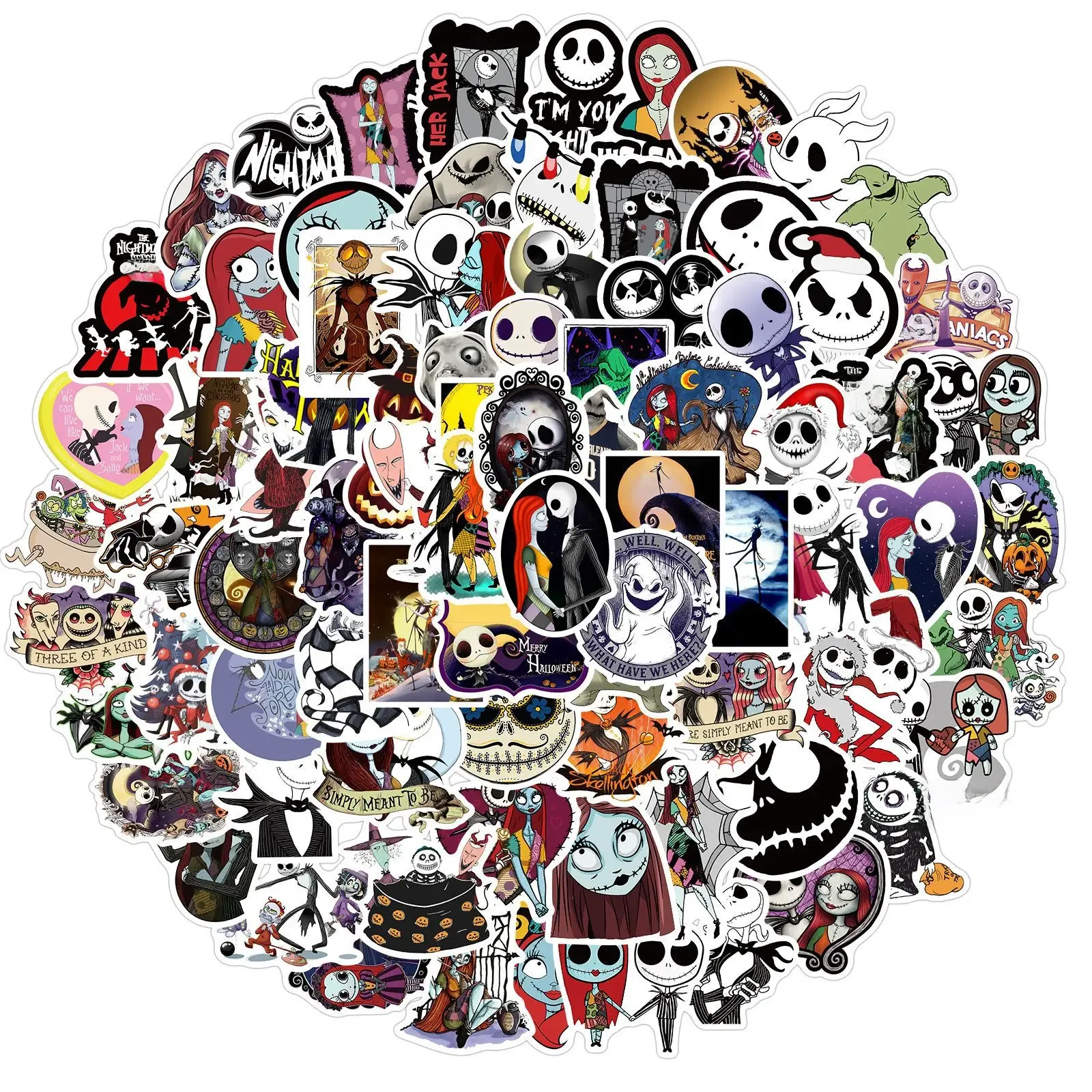 AliExpress GSF 50/100Pcs The Nightmare Before Christmas Stickers Decoration DIY Scrapbook Car Bike Waterproof