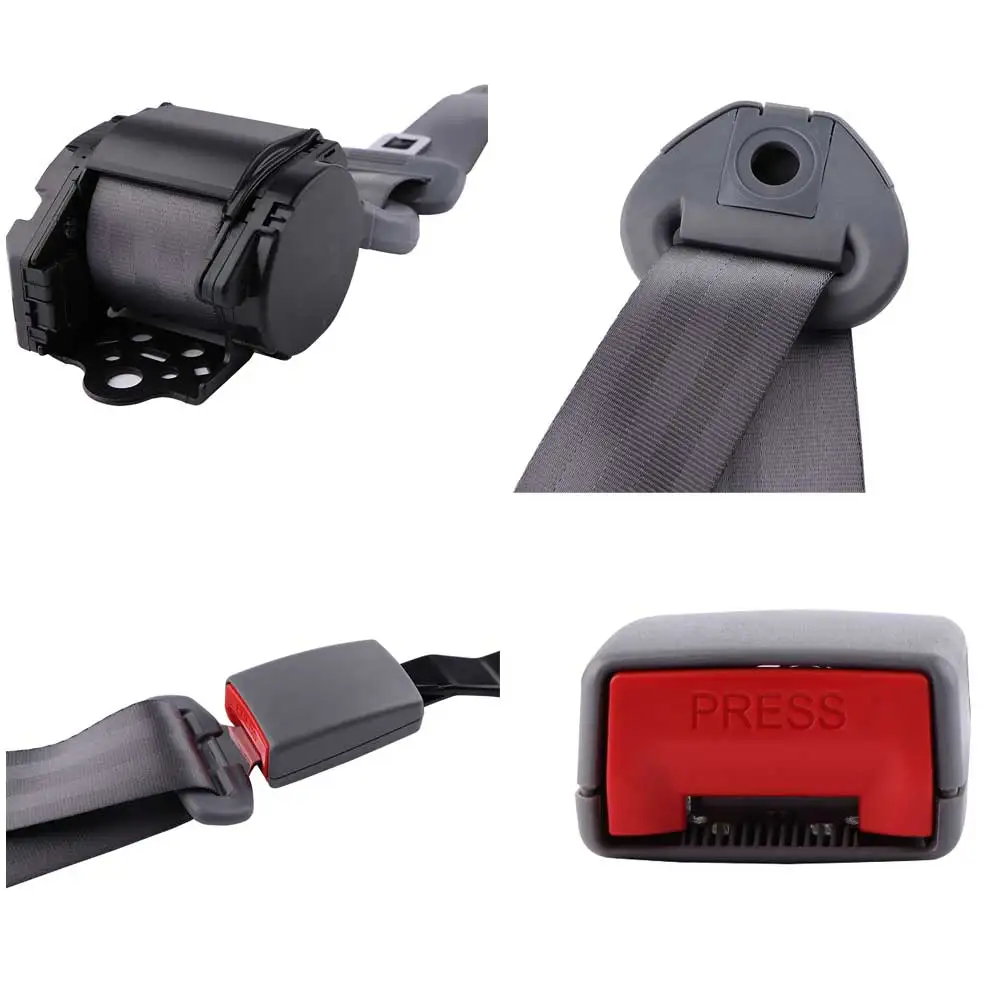 Carro retrátil Segurança Cinto Cinta com Sensor de Alarme, Auto Lap Belt, Bloqueio de Emergência, cinza, cabo de 3 pontos, 1 pc