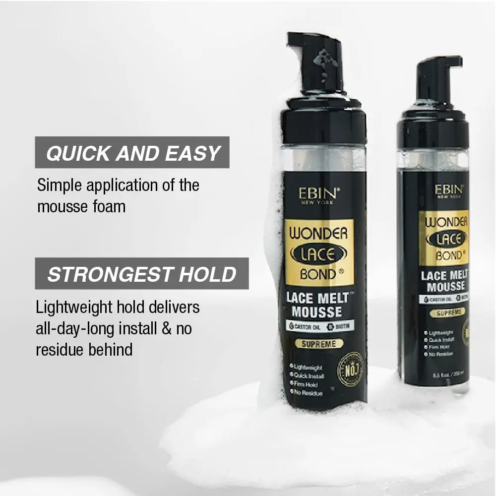 Ebin New York رابطة دانتيل عجيبة ، موس ذائب ، أونصة ، ، حبس أقصى مثالي لذوبان الدانتيل بدون خياطة