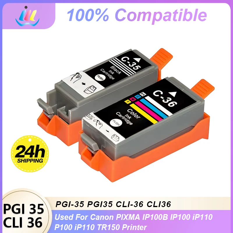 Ink Cartridge PGI-35 PGI35 CLI-36 CLI36 Compatible PGI35 CLI36 for Canon PIXMA IP100 IP110 IP100B TR150 Printer