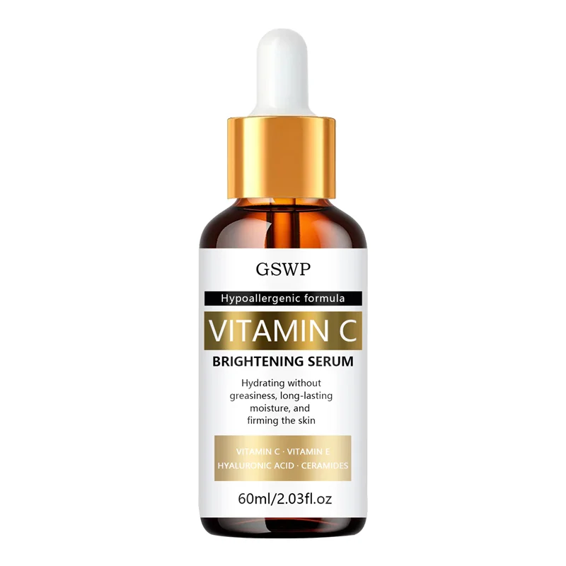 Sérum de Vitamina C GSWP. Refrescante e não pegajoso, levanta e firma a pele, sem álcool. 60ml/120ml