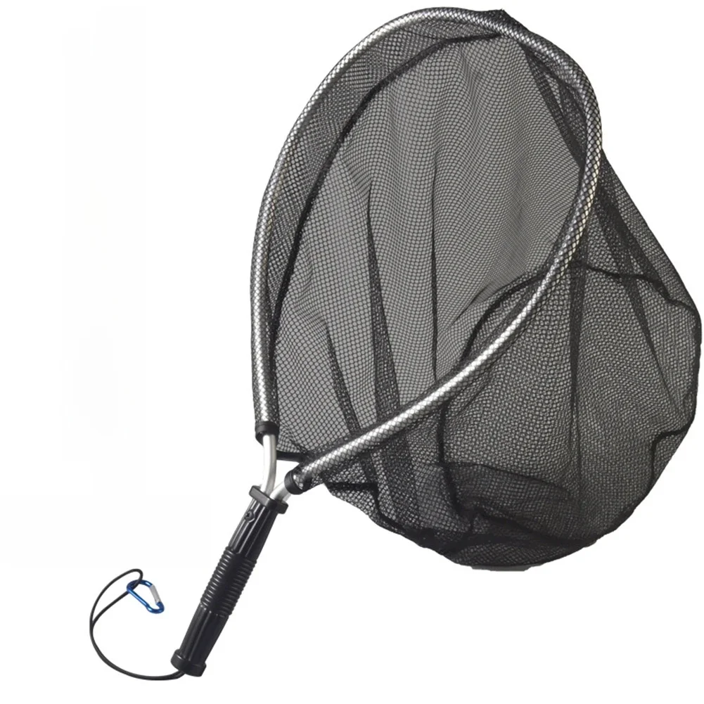 Epuisette de pêche en alliage d'aluminium, filet rétractable, portable, pliable, maille, truite, main, outils, 50cm