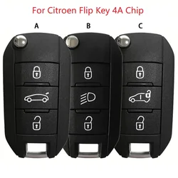 CN016046 For Citroen Flip Key 4A Chip 433 MHz Remote HITAG AES  3 Button Smart Key