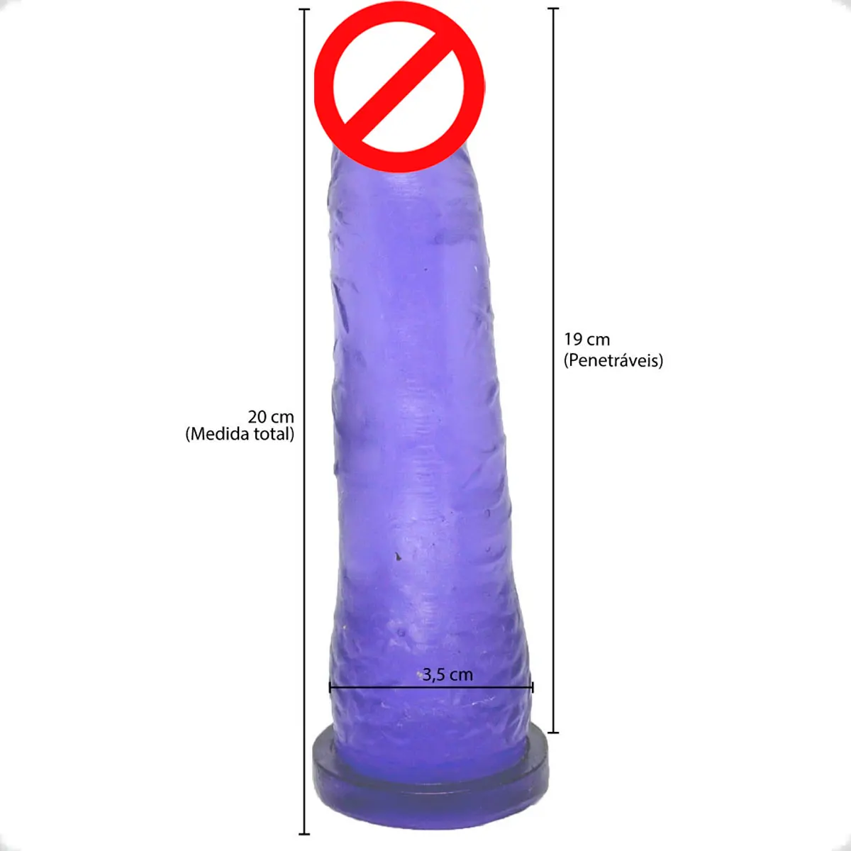 Pênis Dildo Em Silicone Maciço 20 x 3,5 cm