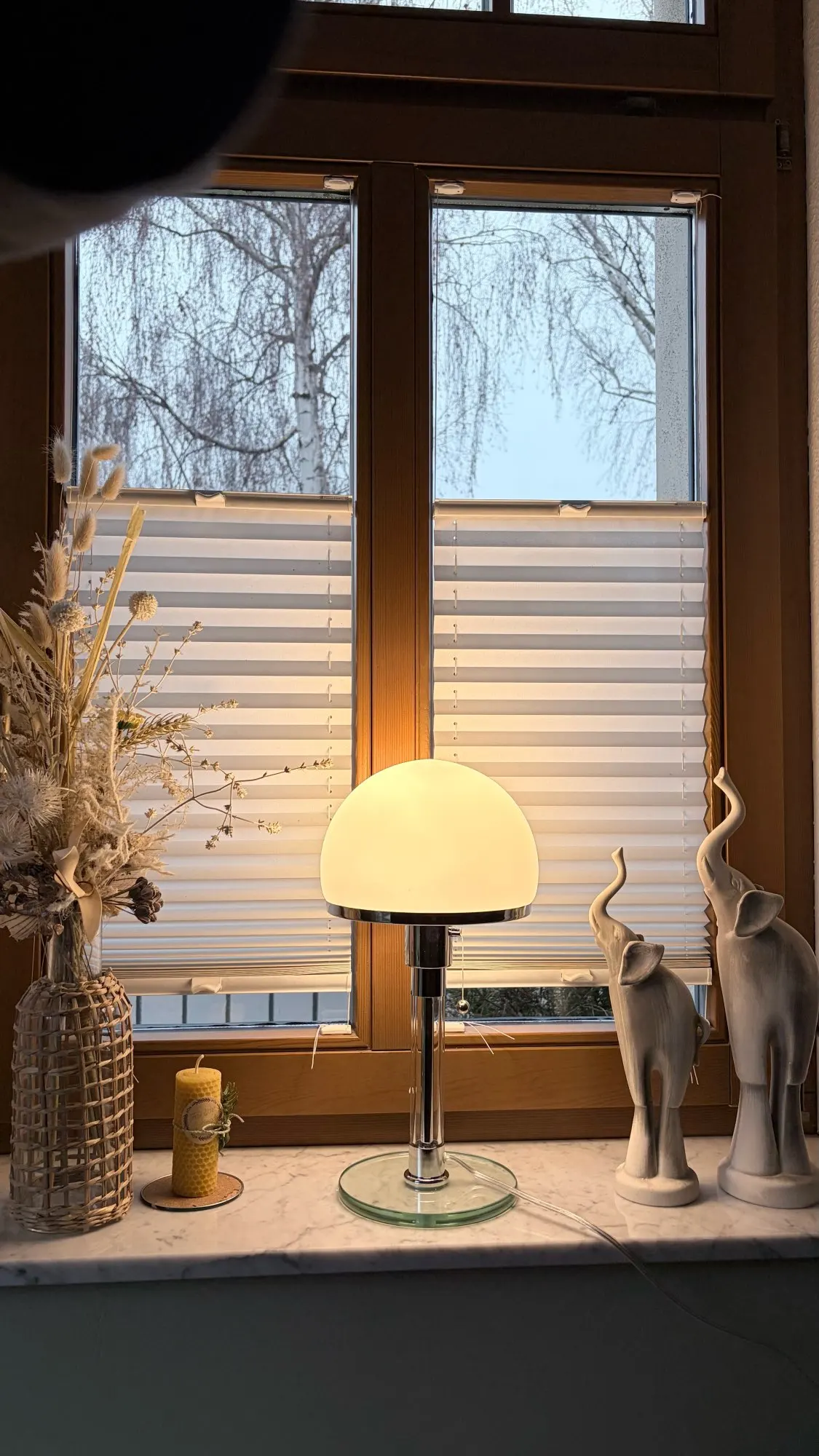 Bauhaus Chrome Mushroom Table Lamp, customer photo