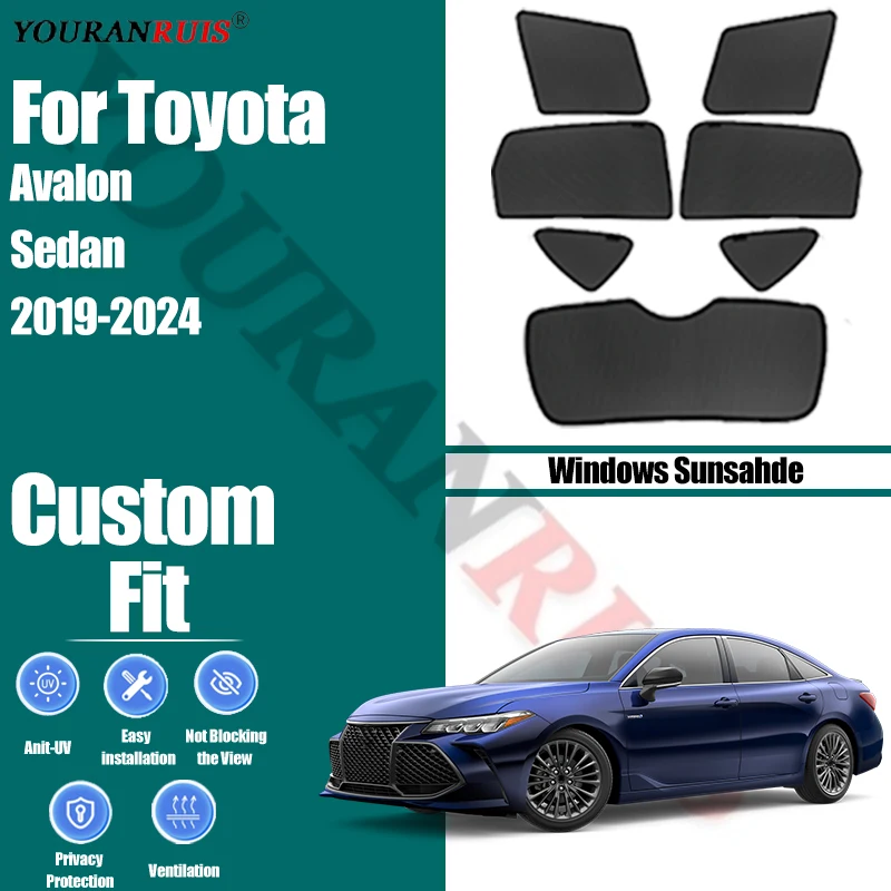 

Customize For Toyota Avalon Sedan 2019-2024 Car Side Windows Sunshade Curtains Mesh Heat Insulation Protect Privacy Accessories