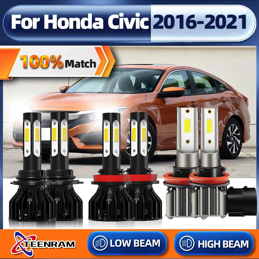 

Светодиодные фары 60000LM CSP Chip LED H11 9005 HB3 360W 6000K Turbo Противотуманные фары для Honda Civic 2016 2017 2018 2019 2020 2021