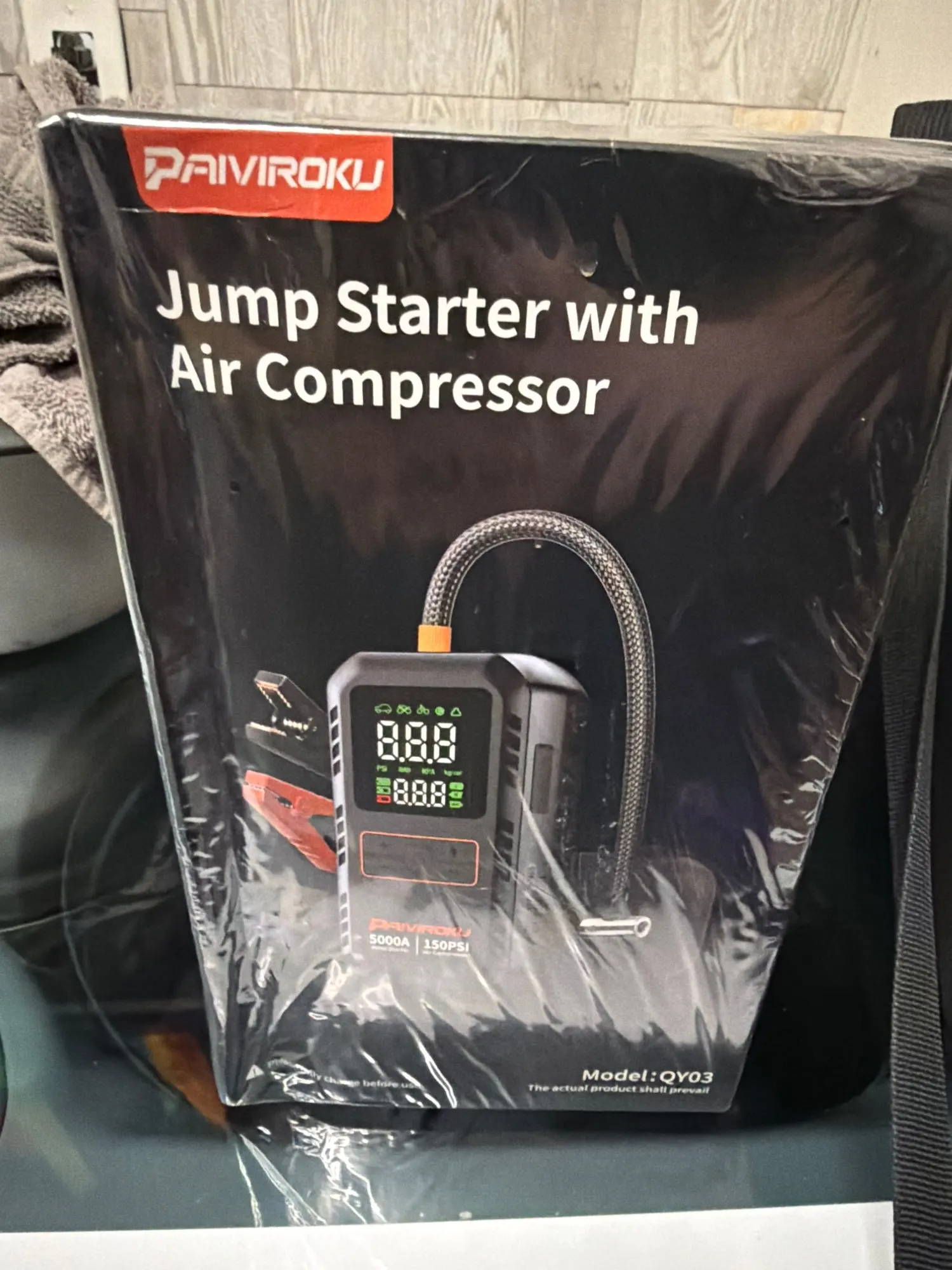 Autoxmatch Paiviroku 5000A 4-in-1 Car Jump Starter with Air Compressor