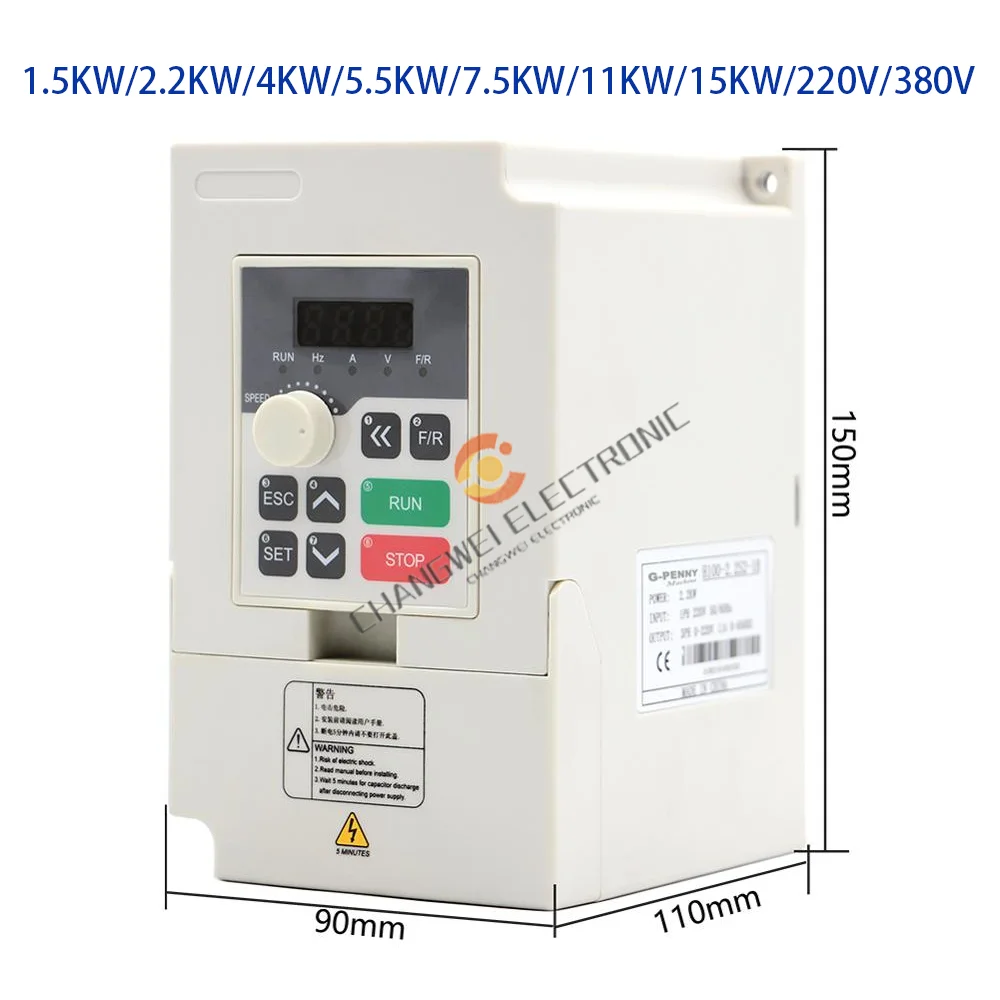 CNC Inverter VFD-single-phase 220V Three-phase 380V Variable Frequency Drive CNC Motor Inverter Converter  Vector Inverter