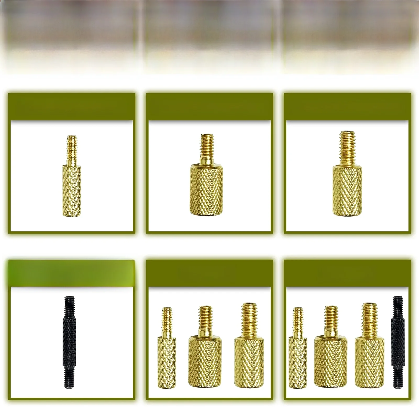 XXLIYA adaptateur de nettoyage de pistolet en laiton 5-40 8-32 10-32 5/16-27 Kit de nettoyage de filetage pour tige de nettoyage fil Muzzleloader entretien Acc