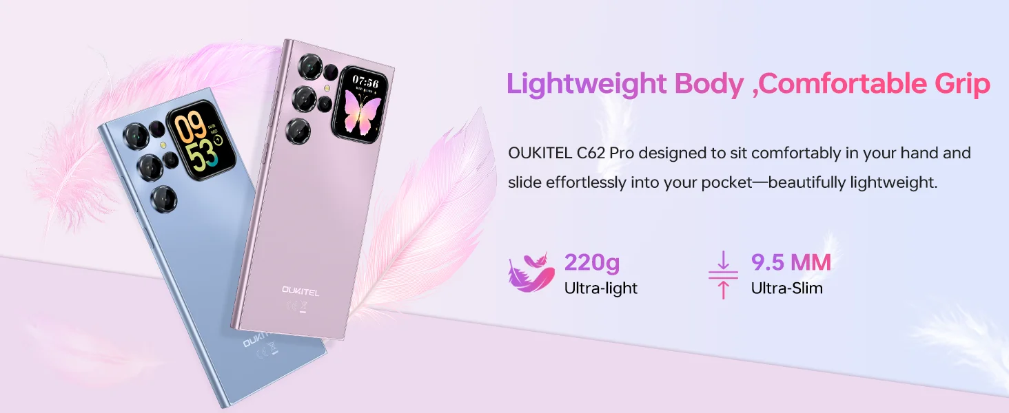 OUKITEL C62PRO 4G Unlocked Cell Phone 6.88" Display, 24GB RAM+256GB ROM/TF 1TB, 5150mAh Smartphone, 1800 Camera