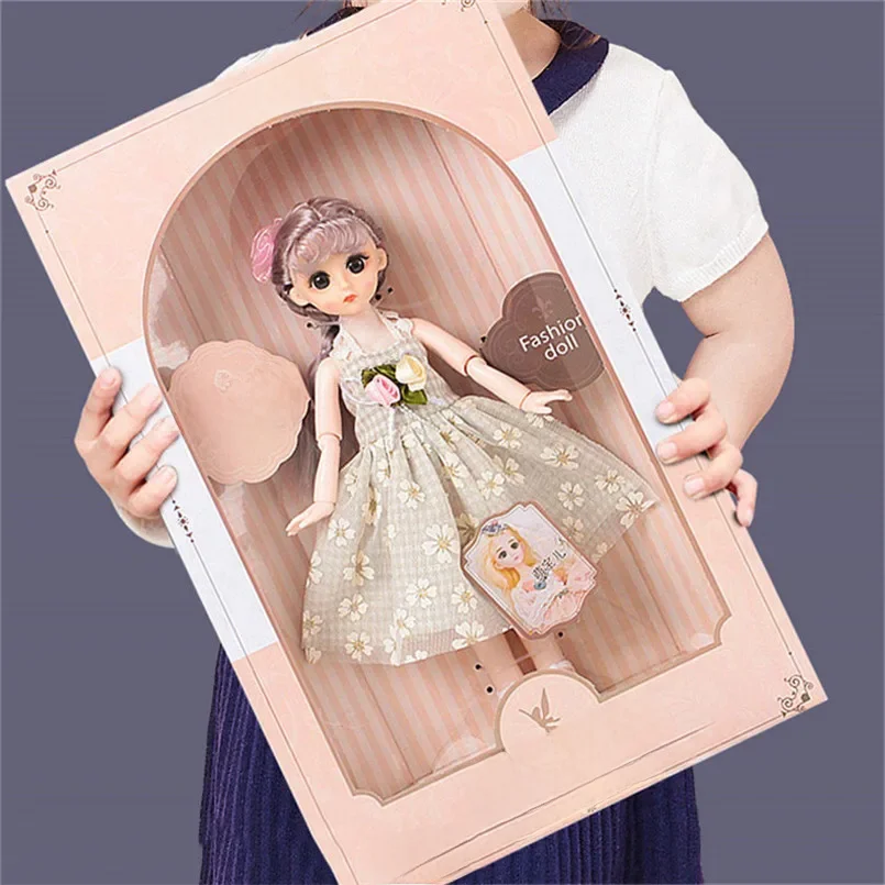 AliExpress BJD Doll 3D Eyes Doll Girl Wedding Ball Joint Doll DIY Full Set Clothes Dress Up Bicycle Girl Box