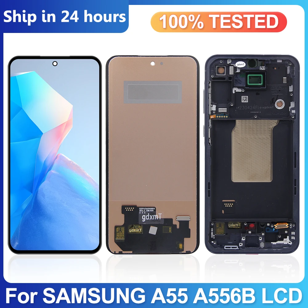 

AMOLED TFT A55 A556B A556B/DS экран в сборе для Samsung Galaxy A55 ЖК-дисплей цифровой сенсорный экран с заменой рамки