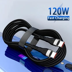 Cavo di tipo C da 120W cavo di ricarica rapida da tipo C a tipo C per Samsung S23 Huawei Xiaomi C a C tipo C accessori per cavi USB C