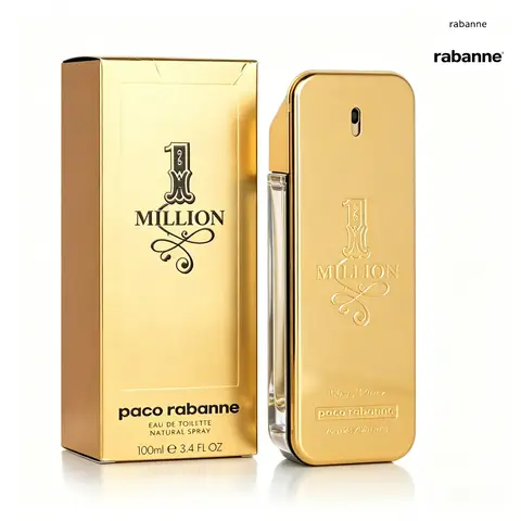 Rabanne 1 Million Eau de Toilette 3.4 oz 100ml, | Spicy Leather Amber Fragrance Lasts 6-8 Hours Cinnamon Blood Orange Bold Luxury | Daily Commuter/Night Party/Business Social/Festival Gift
