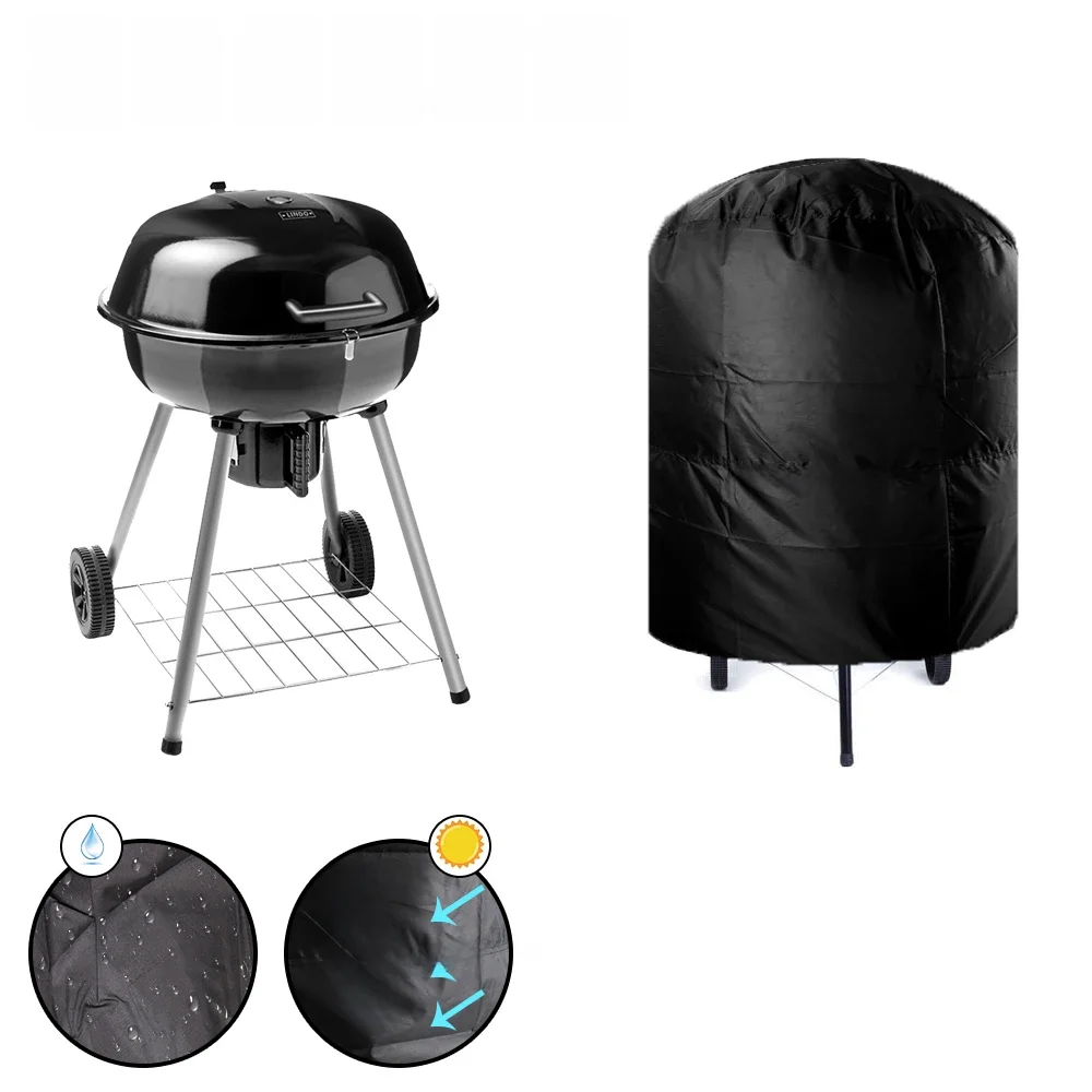 Grill Cover 77x58 cm/80x66x100 cm Waterdichte Ronde BBQ Grill Cover Camping Outdoor Barbecue cover Anti Stof Regen Beschermende - afbeelding 2