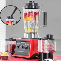3 in 1 Electric Blender High Power Commercial Blender Food Processor Ice Smoothies Juicer Mixer 3L+1.5L+0.5L Container