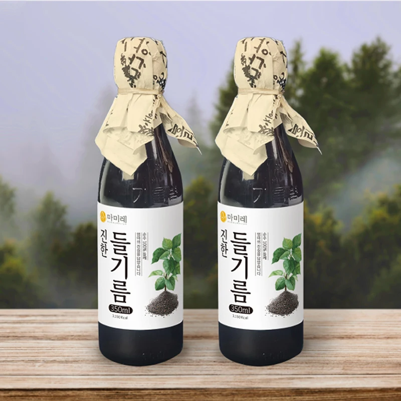 [대한민국 제조] 마미레 참기름 350ml / 들기름 350ml 1병 전통방식 통참깨 고소... - 2