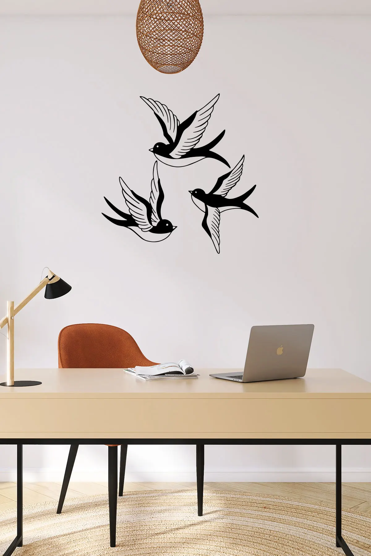 3 Pieces Birds Flying Wood Wall Art Wall Room Home Access 50x50cm Office Living Room Bedroom Kitchen