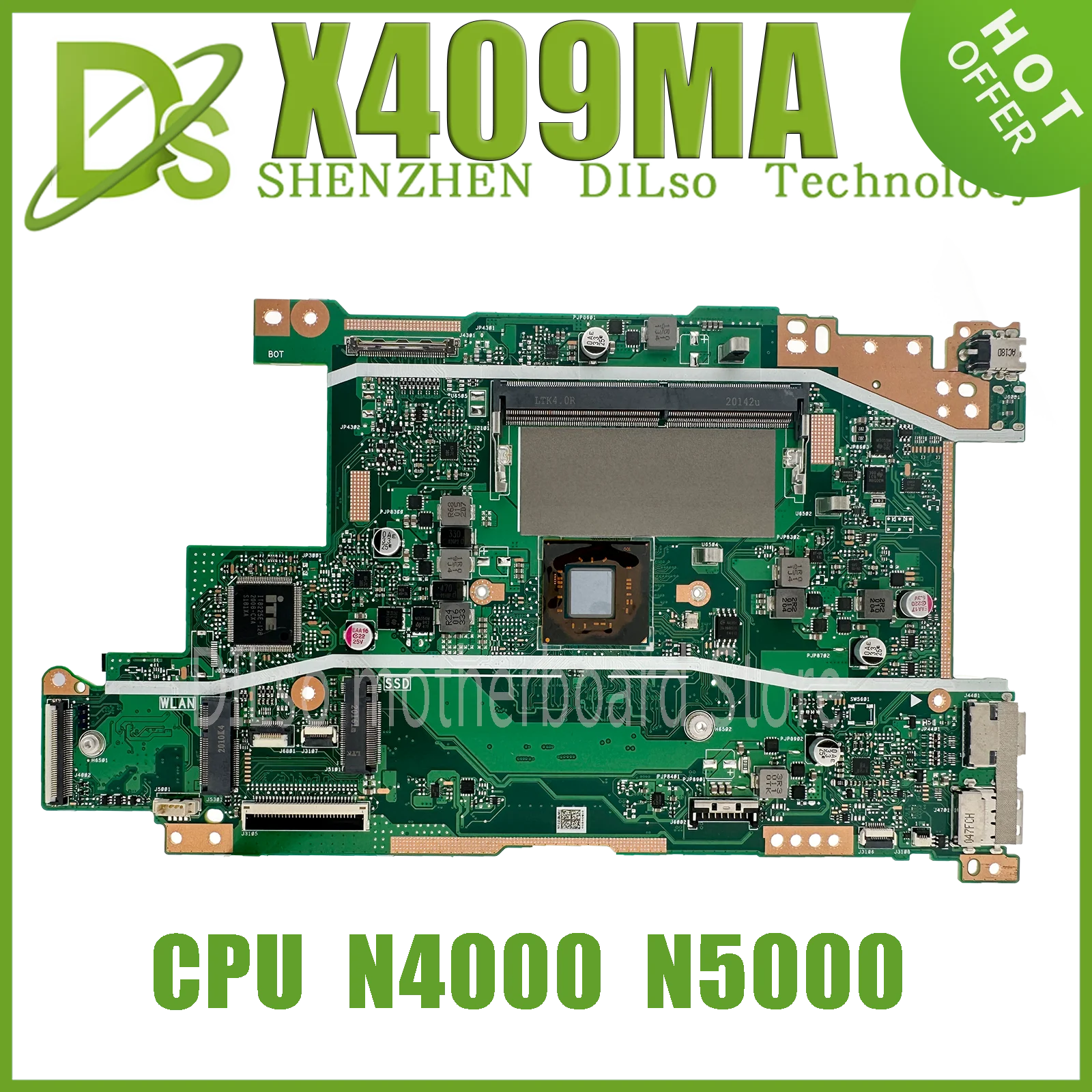 

KEFU X409MA Mainboard For ASUS Asus VivoBook 14_ASUS X409 X509MA Laptop Motherboard W/Pentium N4000 N4020 DDR4 100% Working