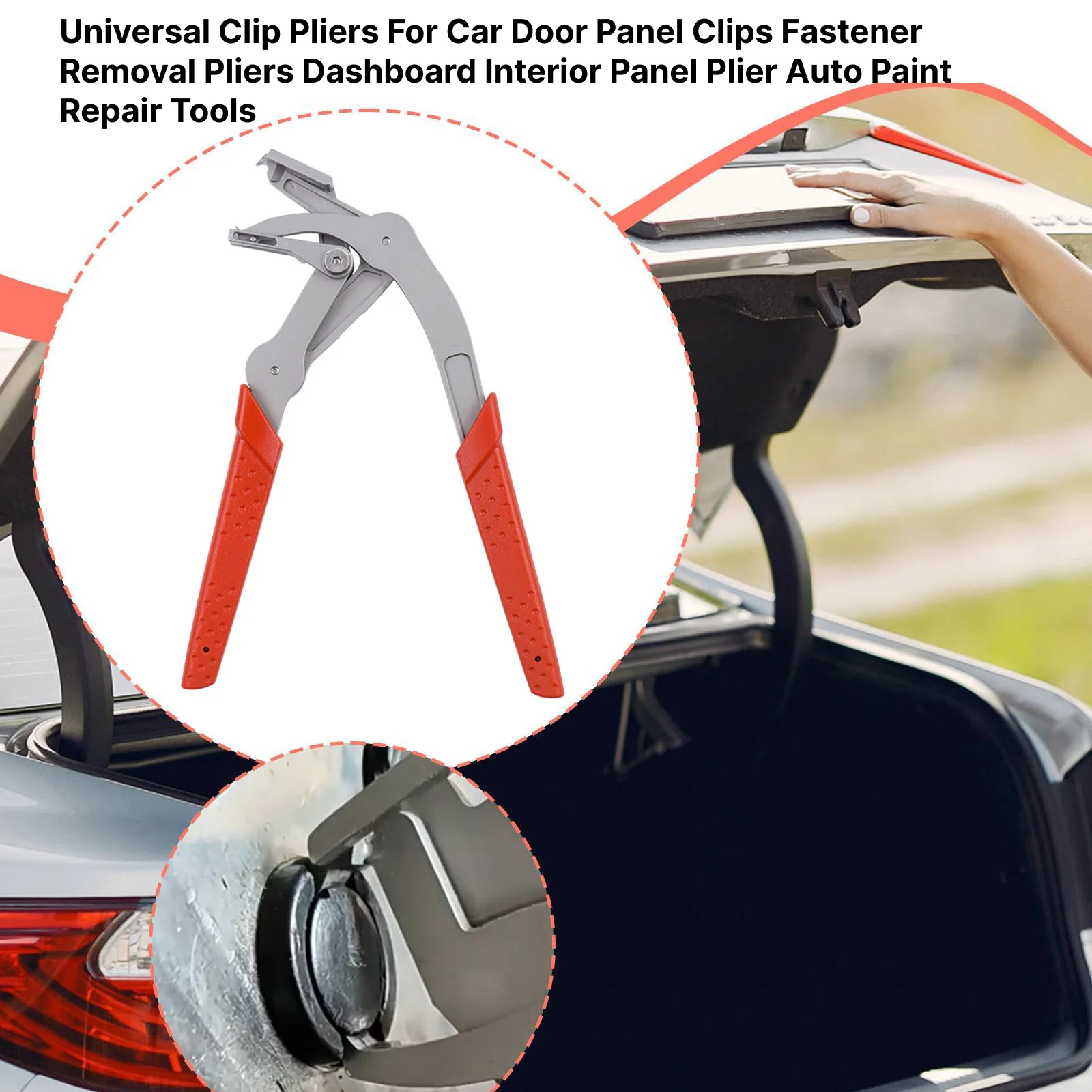 

Car Clip Pliers Universal Stainless Steel Auto Panel Trim Removal Tool Kit Fastener Remover for Door Handles Dashboard Radio
