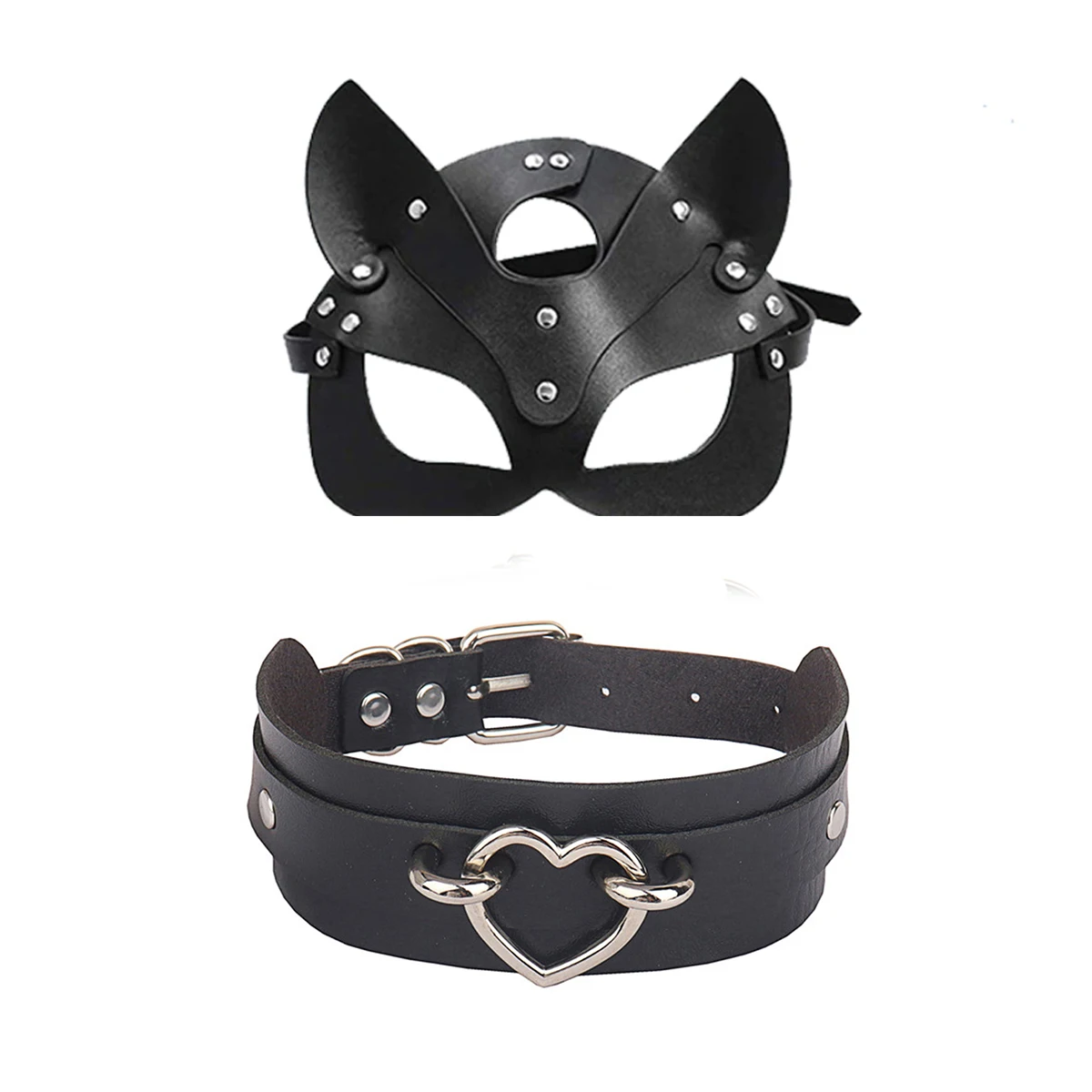 Set Masker Telinga Kucing Seksi Cewek Pedas Kulit Imitasi