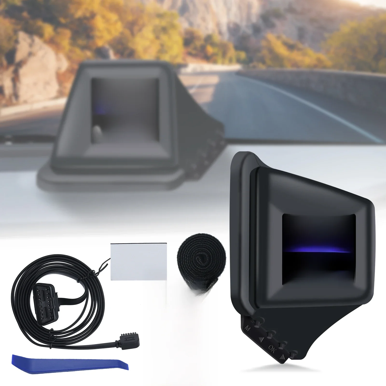 Multi Função HUD Gadget, OBD2 + GPS, computador de bordo, A-pilar Trim instalar, RPM Turbo Pressão